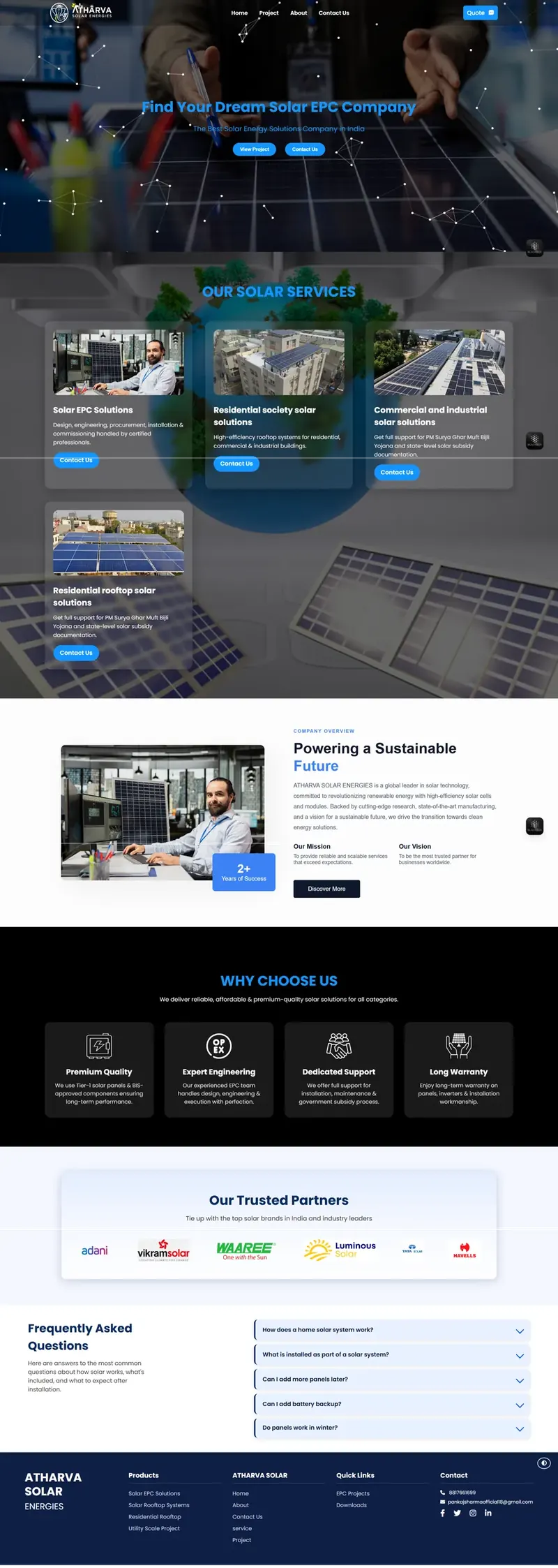 Atharva Solar Energies Website Development