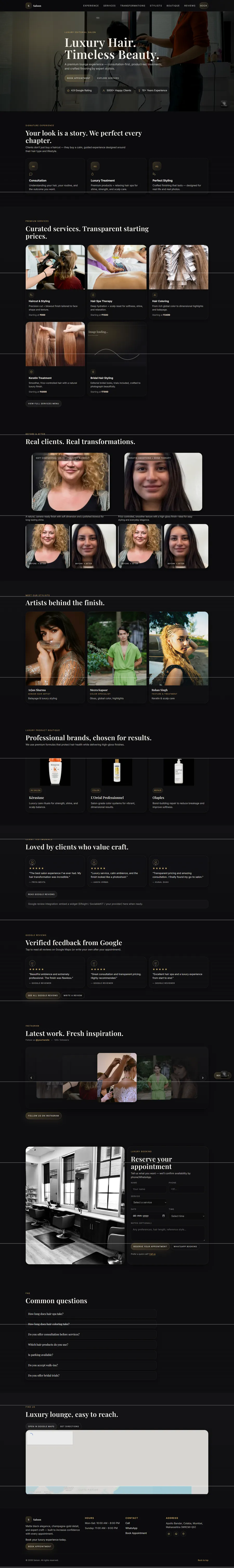 Salon & Spa Booking Website