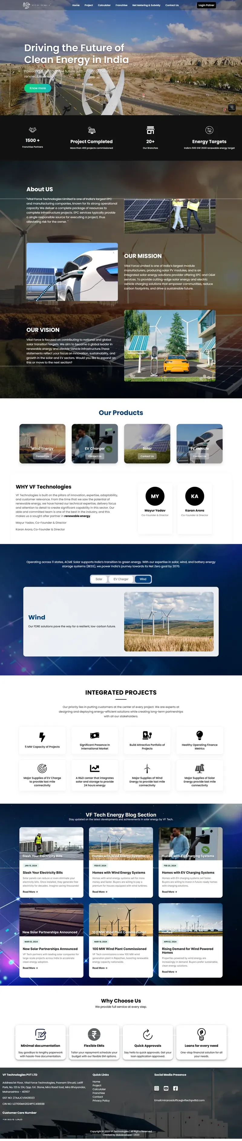 Vital Force Solar Energy Firm